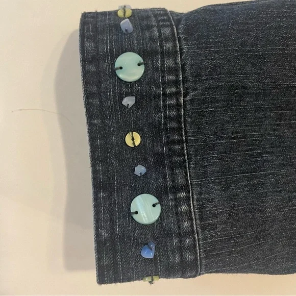 Alfred Dunner dark Denim Jacket with Butterfly Accents. Size 16. Pre-owned. - Picture 6 of 12